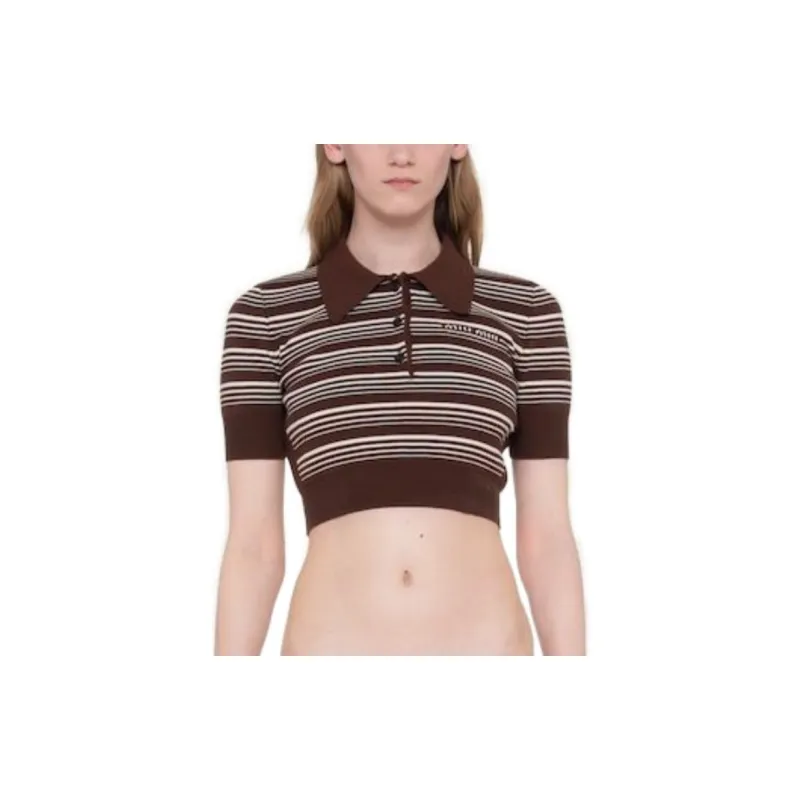 MIU MIU SS23 Polo Shirt Women's Tobacco-2