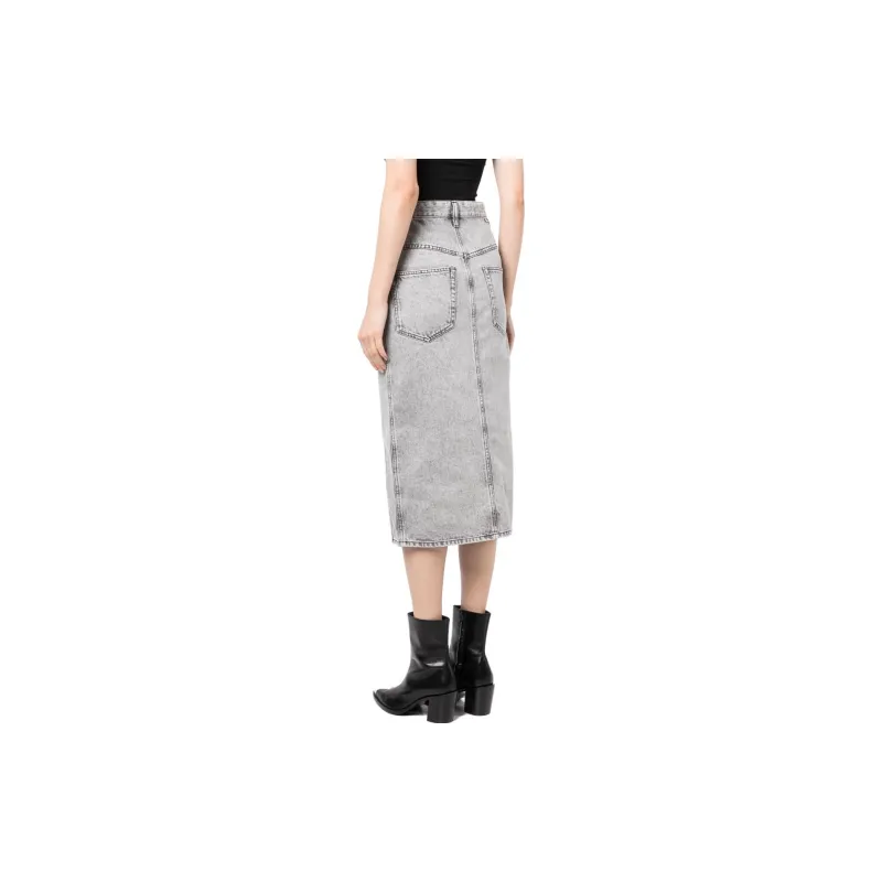 ISABEL MARANT Denim Long Skirts Women's Light Gray-3