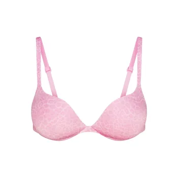SKIMS FW24 ULTIMATE BRA TEARDROP PUSH-UP BRA Bra Women's 1 Pack Bubble Gum Leopard Print