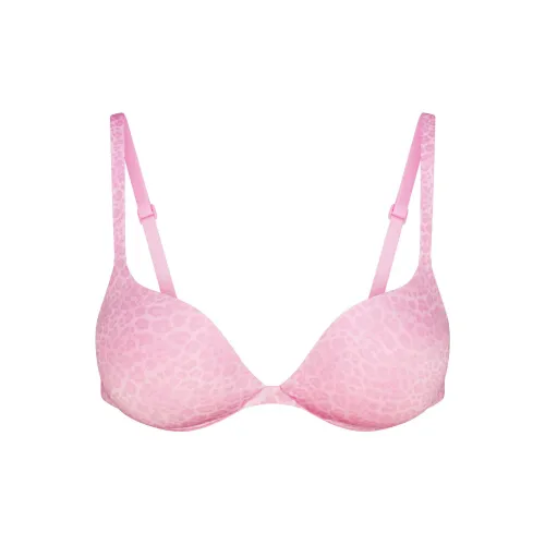 SKIMS FW24 ULTIMATE BRA TEARDROP PUSH-UP BRA Bra Women's 1 Pack Bubble Gum Leopard Print