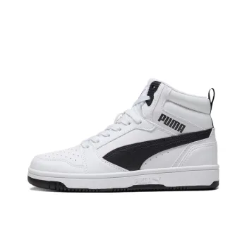 PUMA Rebound V6 V6 Mid Anti Kick Anti Slip And Wear Resistant Mid Top Kids' Skateboarding Shoes White Black Teenagers