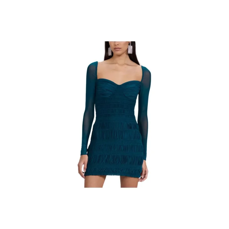 Self portrait Long Sleeved Dresses Women's Graphite Blue-3