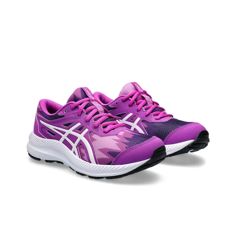 Asics Gel-Contend 8 Anti-Slip Wear-Resistant Low-Top Kids' Running Shoes Purple White Teenagers-1