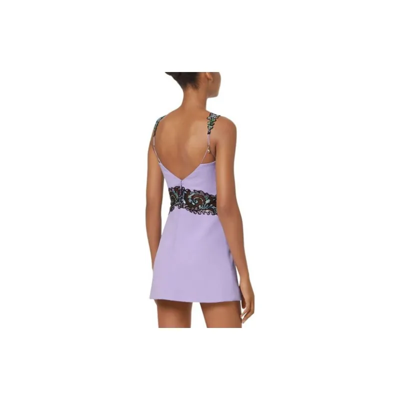 VERSACE Sleeveless Dresses Women's Purple-2