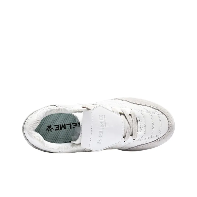 KELME Anti Slip Wear Resistant Low Top Skateboard Shoes Men's White Gray-2