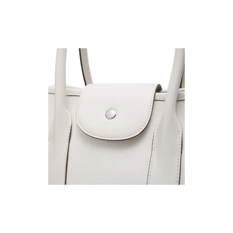 BELLE Cow Leather Patchwork With Artificial Leather Tote One Shoulder Handbag Women's Solid Color Plain-12