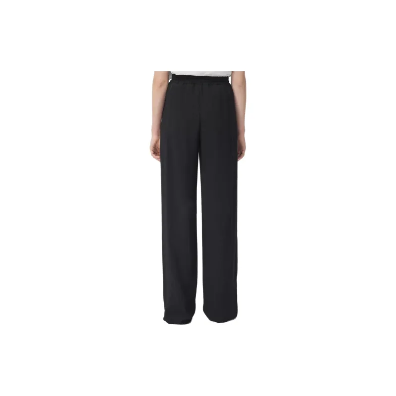 Burberry Viscose Wide Leg Trousers 'Black'-2