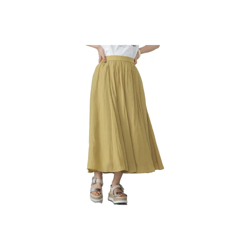 Beams Casual Long Skirts Women's Yellow-1