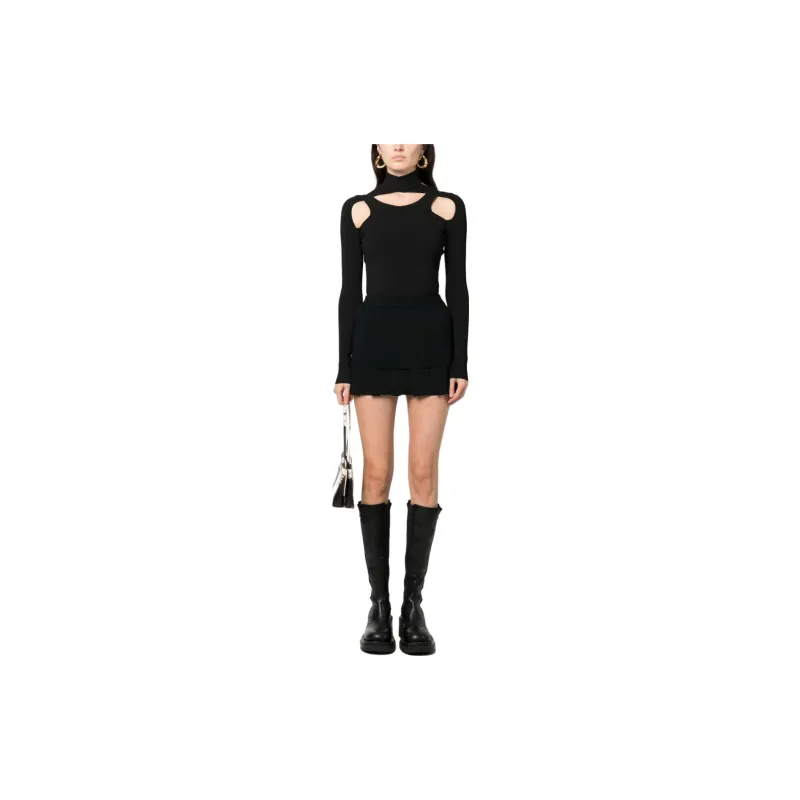 OFF-WHITE High Waist Pleated-Hem Skirt-1