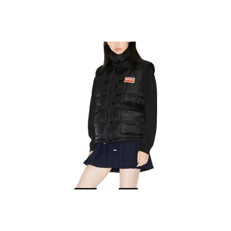 KENZO Logo Patch High Neck Quilted Gilet-2