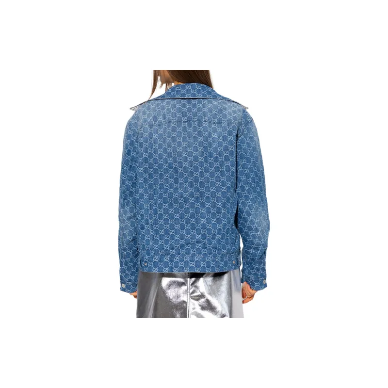 GUCCI Gg Metallic Denim Jacket-4