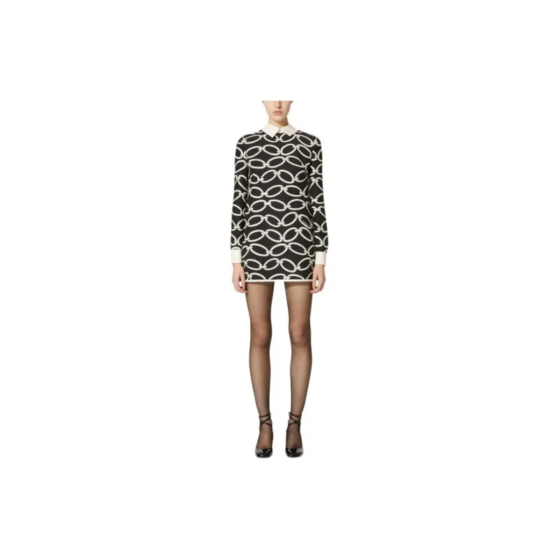Valentino Surfaces Spring 2023 Women's Long-Sleeved Dresses Women's Black-1