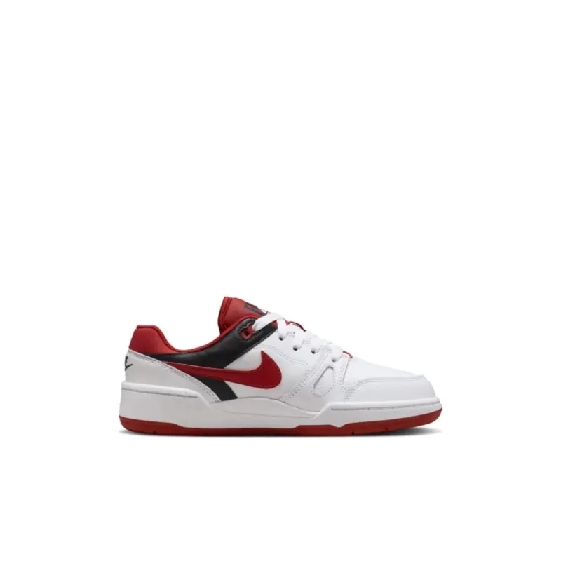 Nike Full Force Low Top Kids' Skateboarding Shoes White Red Unisex-1