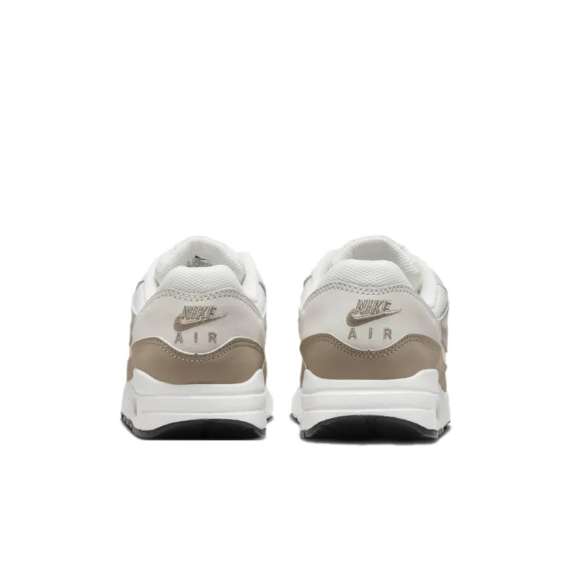 Nike Air Max 1 Abrasion Resistant Cushioning Breathable Slip Resistant Low Top Kids Lifestyle Shoes White Brown Kids'-3