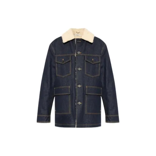 Golden Goose Denim Jackets Men Dark Blue