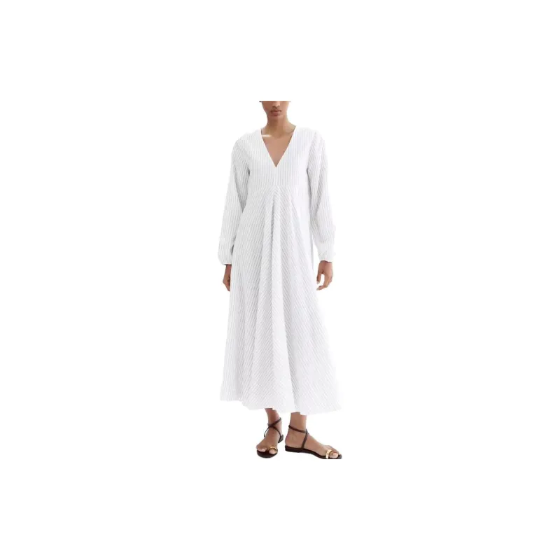 ZARA Long-Sleeved Dresses Women's White-3