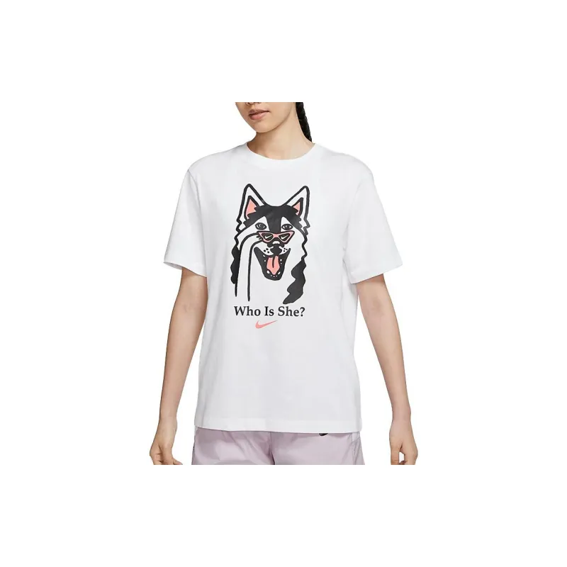 Nike Drop Shoulder Sleeve T Shirt Women's White-2