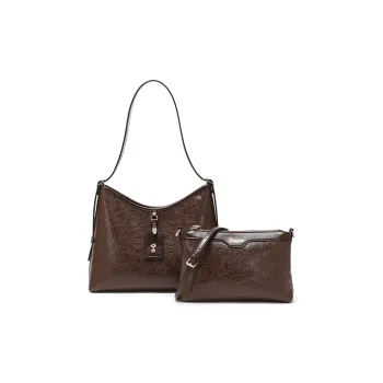 SNOOPY PU Shoulder Bag Regular Women's Brown
