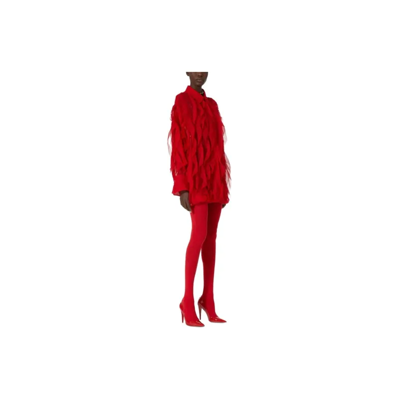 Valentino Long Sleeved Dress Women's Red-3