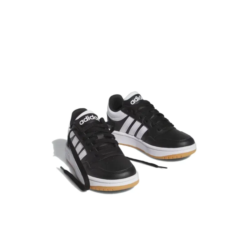 Adidas Neo Hoops 3.0 Anti Slip Wear Resistant Low Top Kids' Skateboarding Shoes Black White Kids'-2