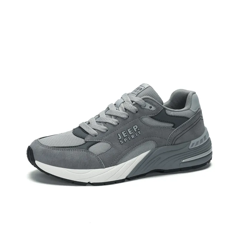JEEP SPIRIT Anti Slip And Wear Resistant Lightweight Low Top Casual Shoes Men's Climbing Gray-2