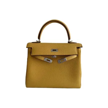 HERMES Kelly Togo Calfskin Kelly Bag Handbag Women's 9D Jaune Ambre Amber Yellow