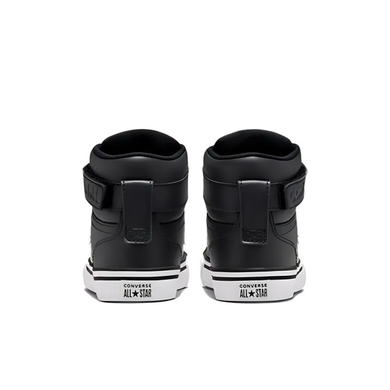 Converse Pro Blaze Strap Anti-Slip Wear-Resistant High-Top Kids Lifestyle Shoes Black White Children Aged 3-7 Years Old-3