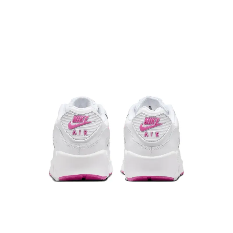 Nike Air Max 90 Slip Resistant Shock Absorbers Low Top Kids' Running Shoes White Pink Kids'-3