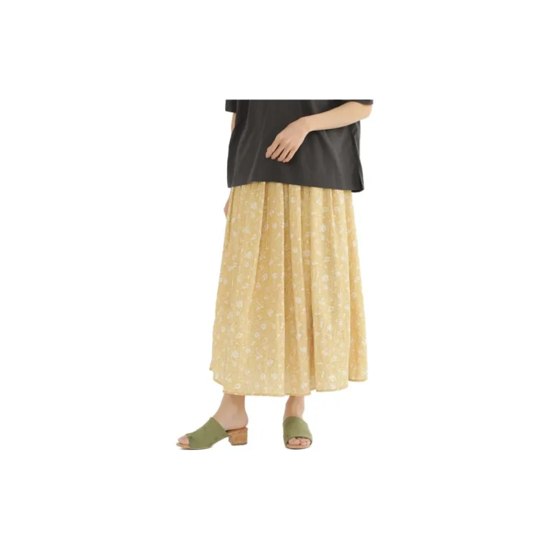 Beams Casual Long Skirts Women's Yellow-6