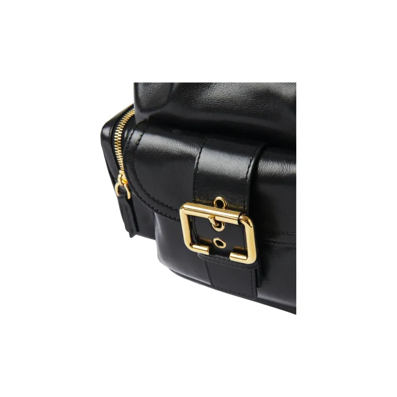 Chloe Buffalo Leather Bucket Bags Crossbody Bag Shoulder Bag Women's Black-3