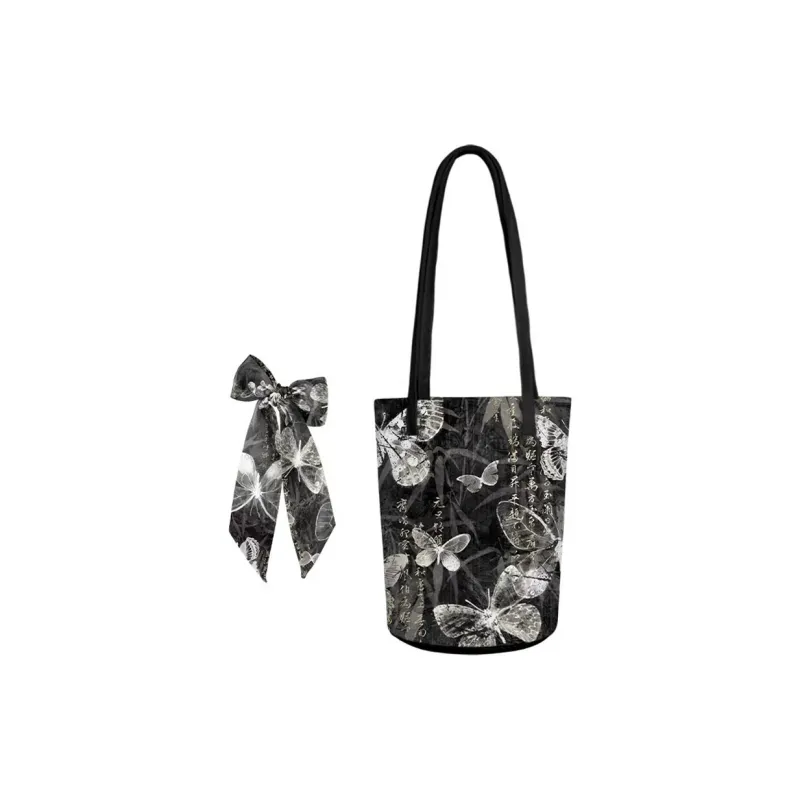 AOSONG Suede Tech Fabric Shoulder Bag Unisex Black-7