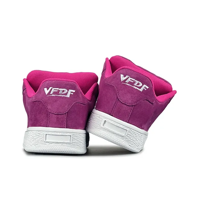 VFDF Wear Resistant Slip Resistant Low Top Skateboard Shoes Unisex Fuchsia-4