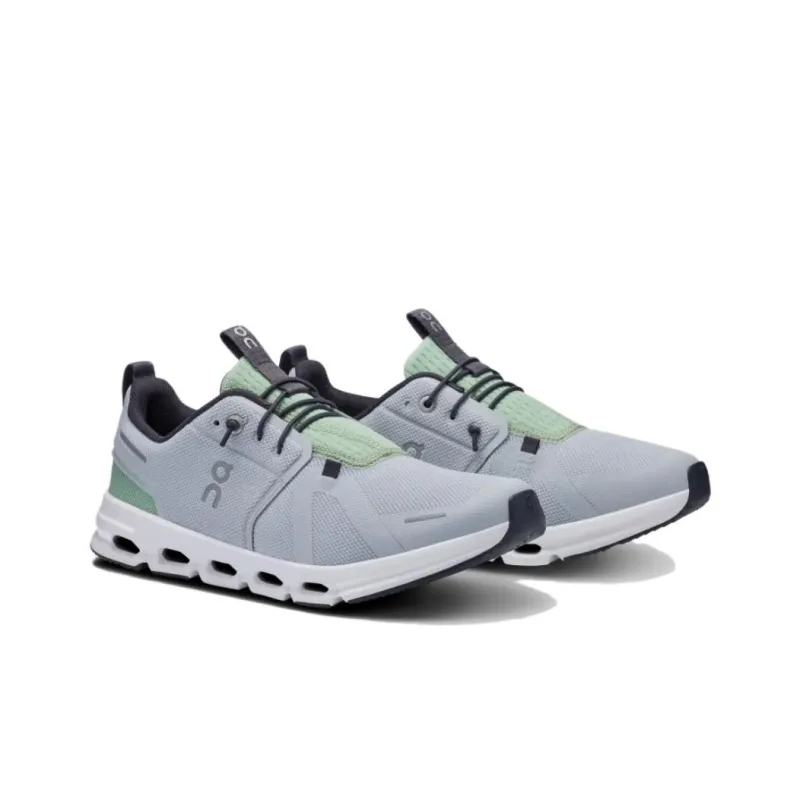 On Cloud Sky Abrasion Resistant Low Top Kids' Running Shoes Gray Green Teenagers-1