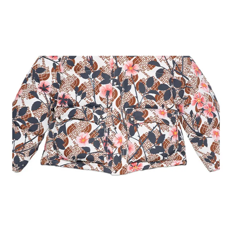GUCCI X The North Face Floral Down Parka Ivory/Pink-5