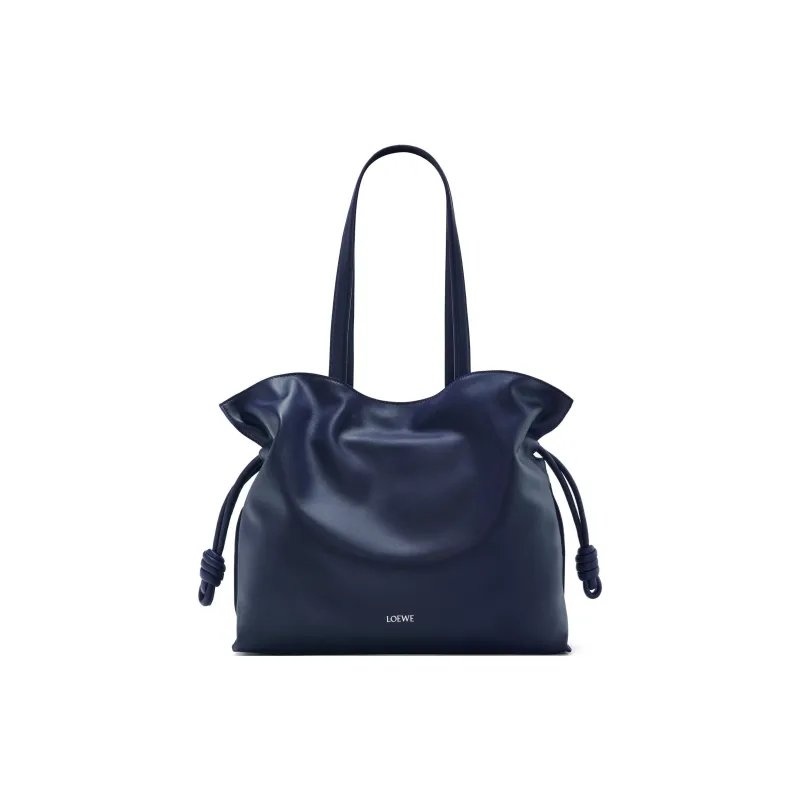 LOEWE Flamenco Napa Calf Leather One Shoulder Clutch Large Size Women's Abyss Blue-1