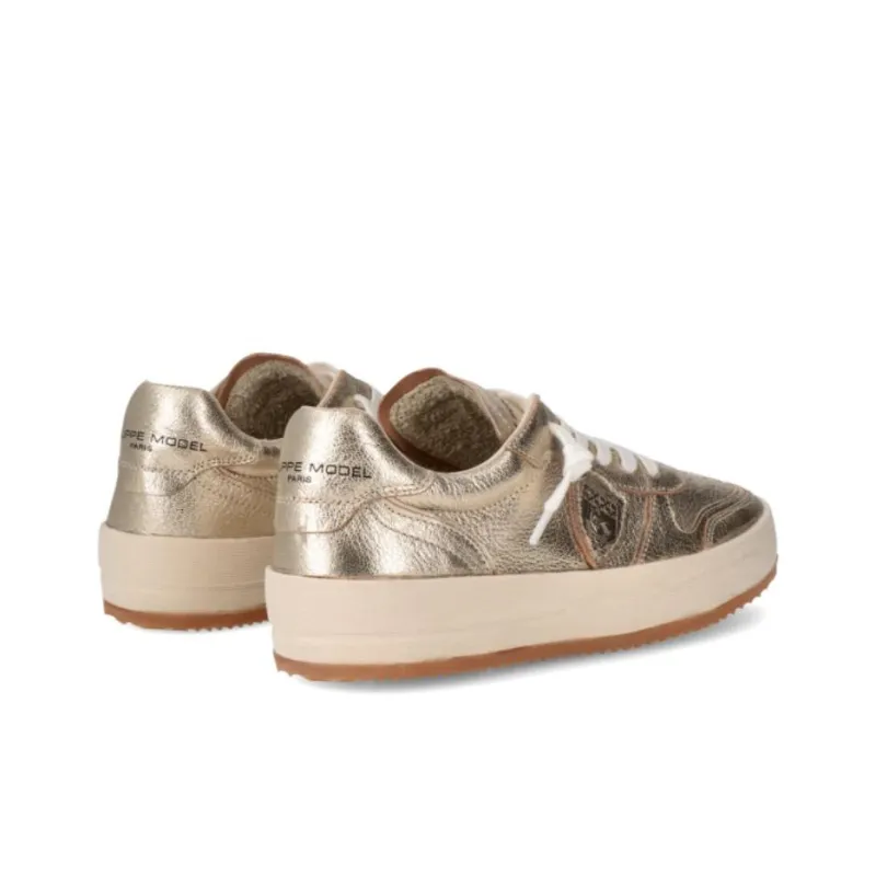 PHILIPPE MODEL Abrasion Resistant Low Top Skateboard Shoes Women's Gold-5