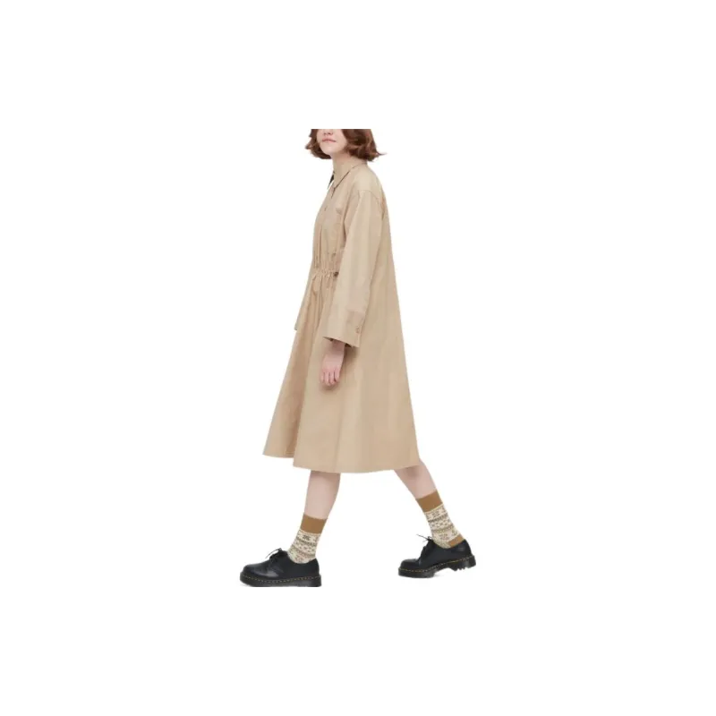 Marni X UNIQLO Marni Co-Branding Long-Sleeved Dresses Women's Khaki-3