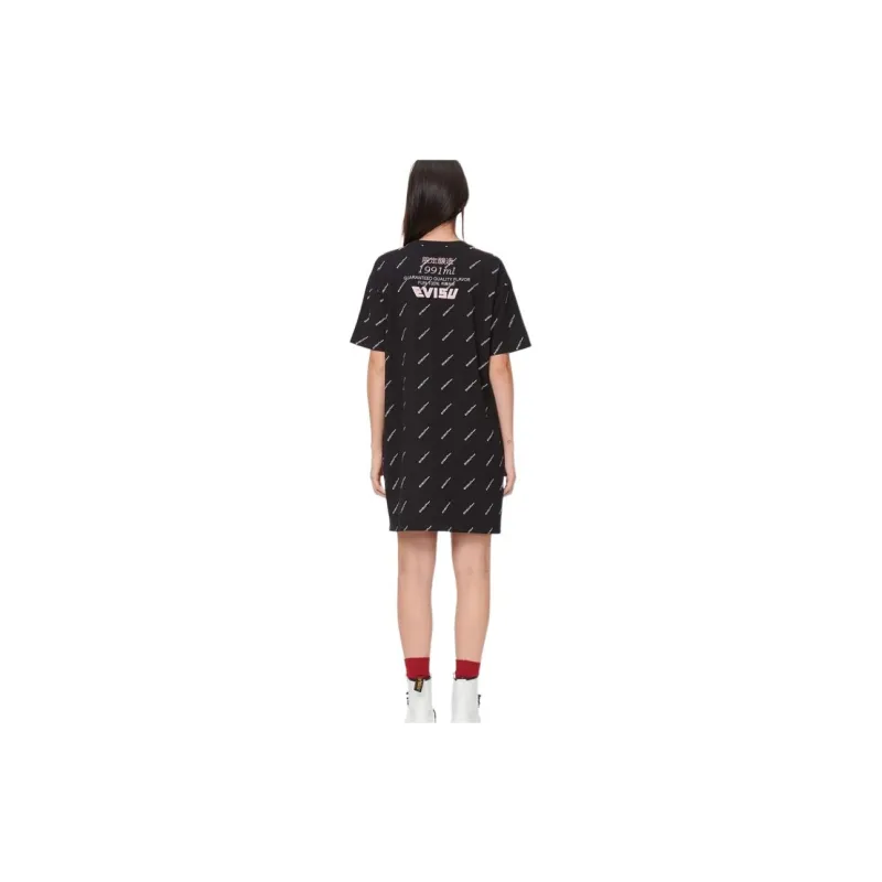 EVISU Short Sleeved Dresses Women's Black-4