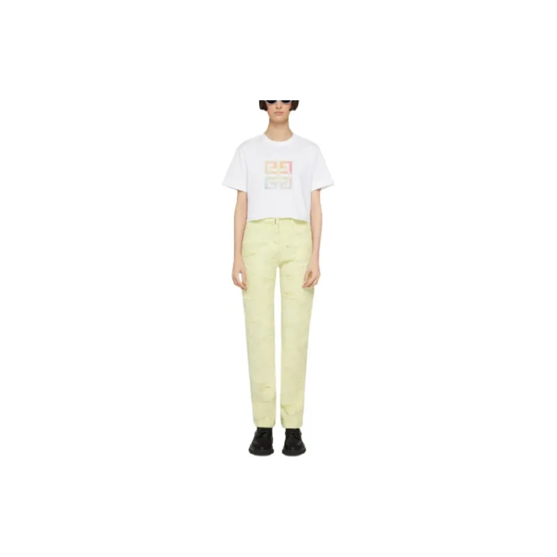 Givenchy Distressed Denim Jeans 'Acid Yellow'-1