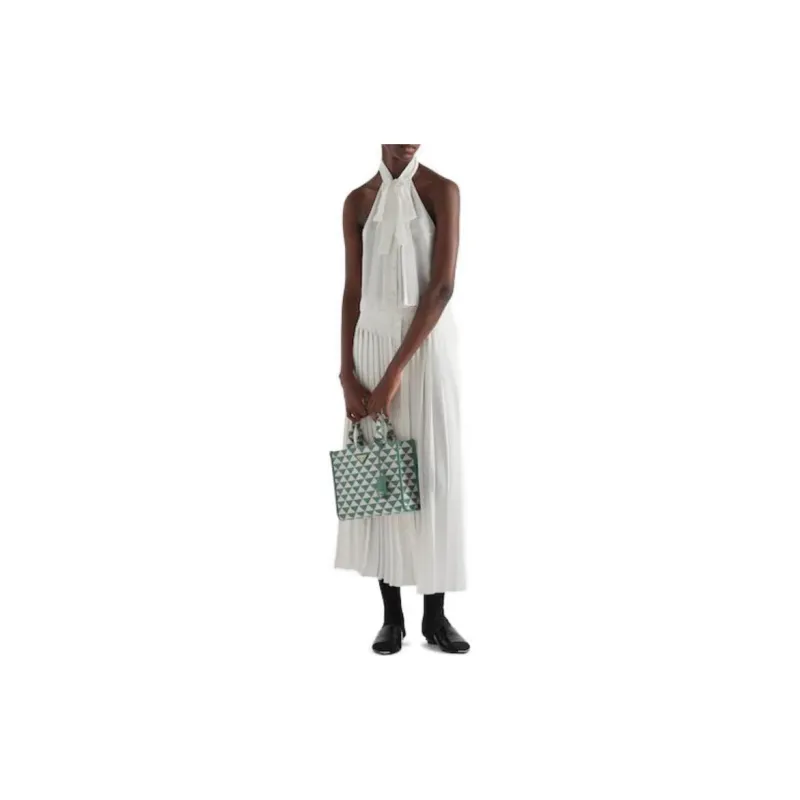 PRADA Crêpe De Chine Jacquard Top 'White'-3