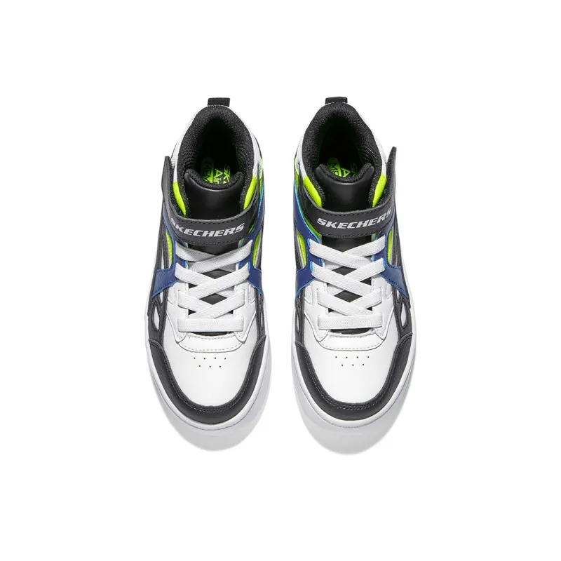 Skechers Anti-Slip Wear-Resistant Low-Top Kids' Skateboarding Shoes Black Green Teenagers-3