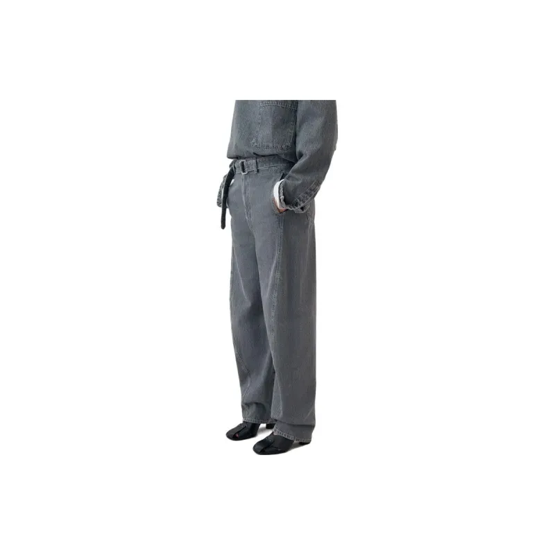 Lemaire Twisted Belted Pants 'Denim Stone Grey'-1