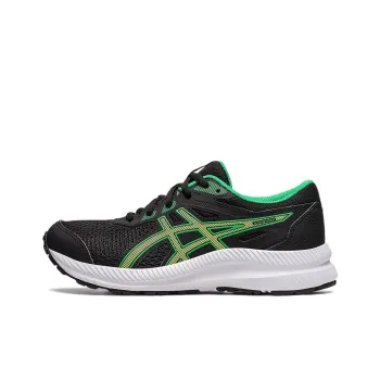 Asics Gel Contend 8 Slip Resistant, Abrasion Resistant, Lightweight Low Top Kids' Running Shoes Black Green Teenagers