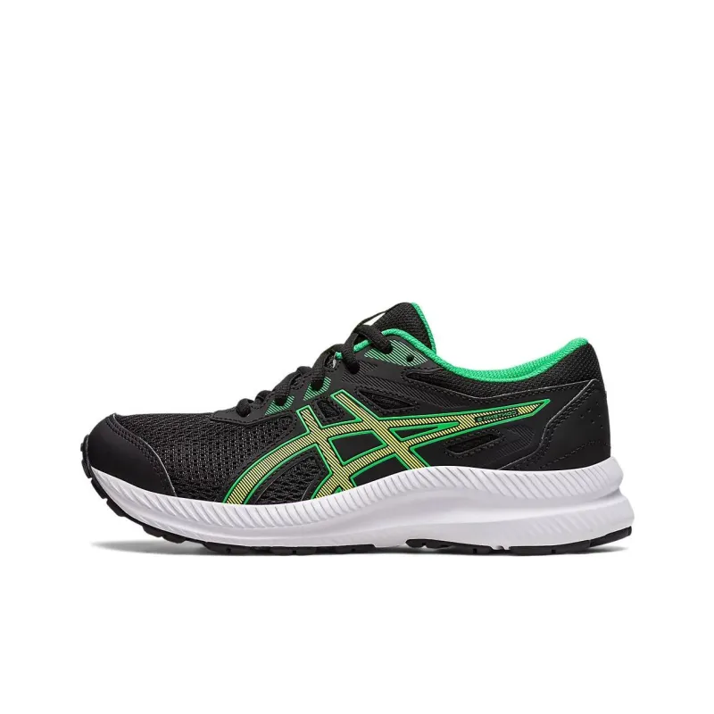 Asics Gel Contend 8 Slip Resistant, Abrasion Resistant, Lightweight Low Top Kids' Running Shoes Black Green Teenagers-0
