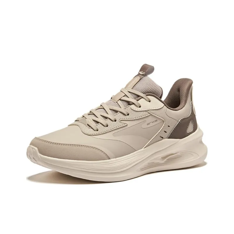 Erke Ling Yue 2.0 Cushioned Water Resistant Rebound Low Top Running Shoes Men's Light Linen Brown Stone-2