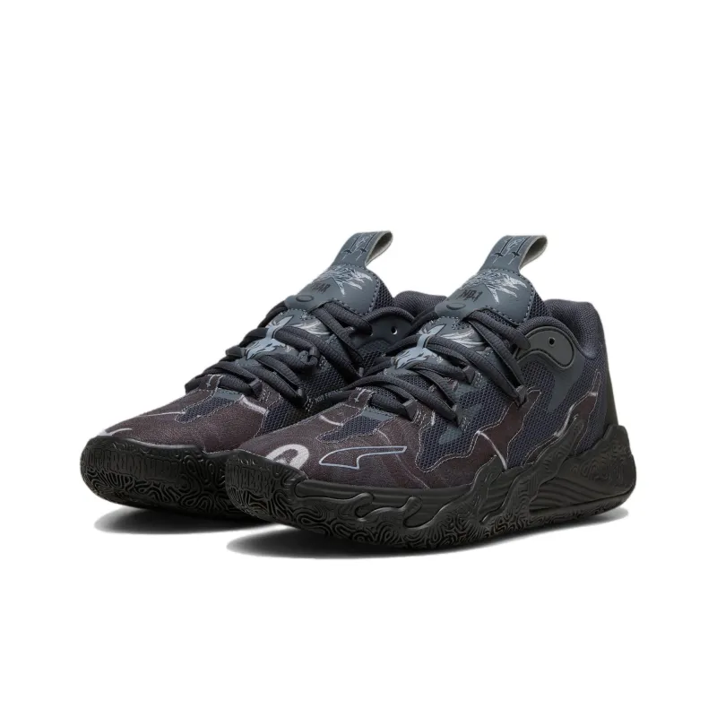 PUMA X LAMELO BALL Anti Slip Wear Resistant Low Top Children's Basketball Shoes Black Teenagers-2