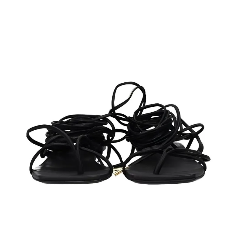 VERSACE One Strap Sandals Women's Black-3
