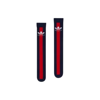 GUCCI Knee High Knee High Socks Unisex Blue Red