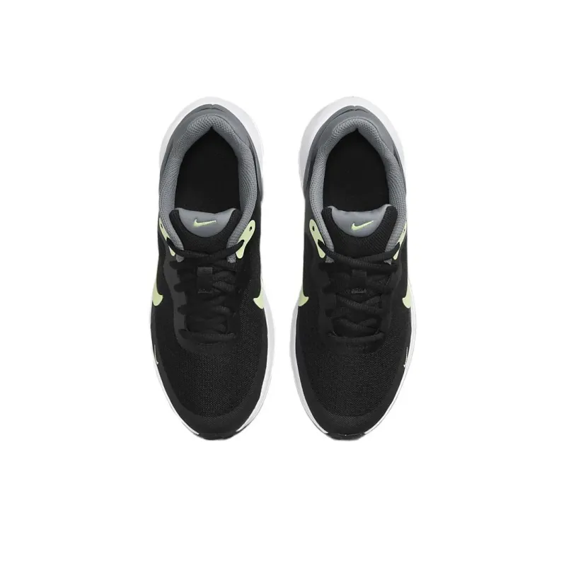 Nike REVOLUTION 7 Abrasion Resistant Low Top Kids' Running Shoes Black Green Kids'-2