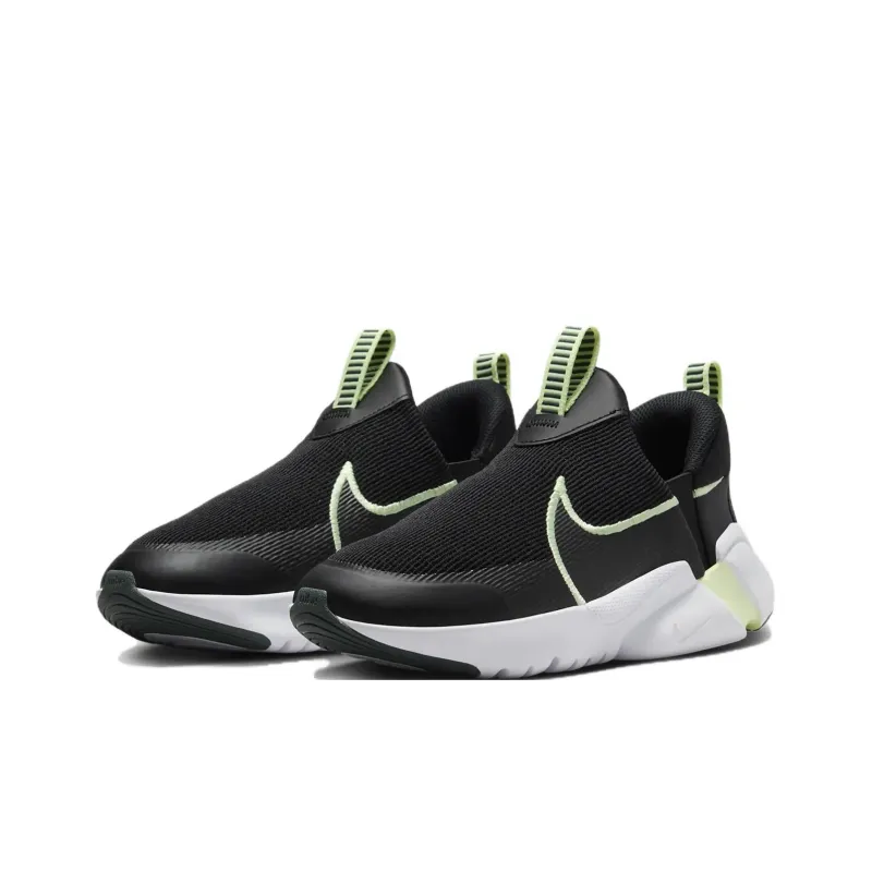 Nike Flex Plus 2 Anti Slip Wear Resistant Low Top Kids' Running Shoes Black Green Unisex-2